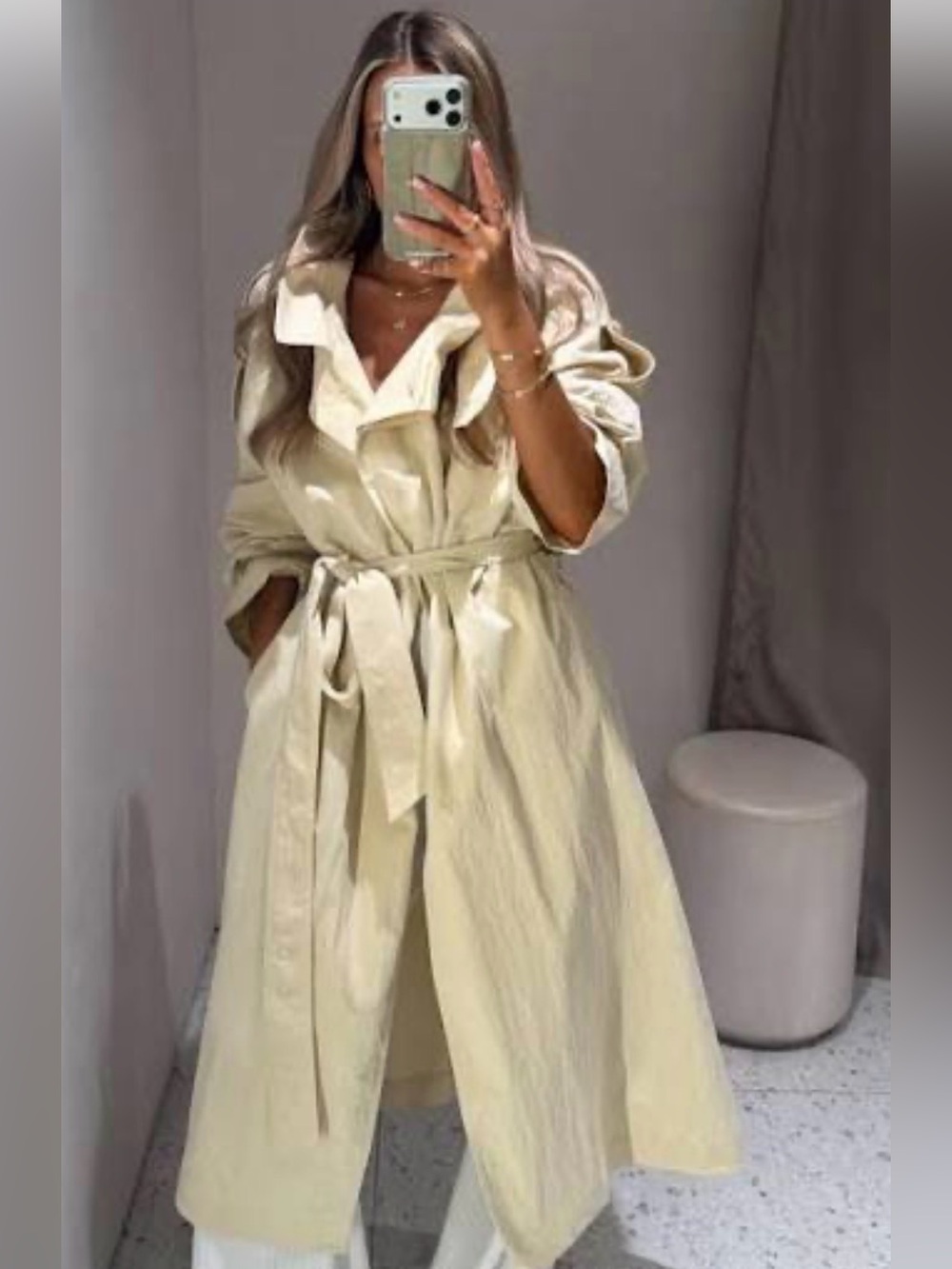 NWT ZARA Cream Trench Wrap Dress with Belt